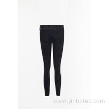 Black velvet slim trousers jogger pants